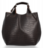 Kožené kabelka shopper bag Vittoria Gotti čokoládová VG804